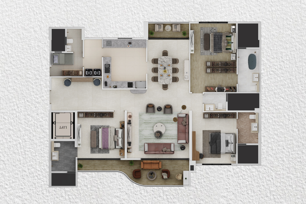 3.5 BHK Floor Plan
