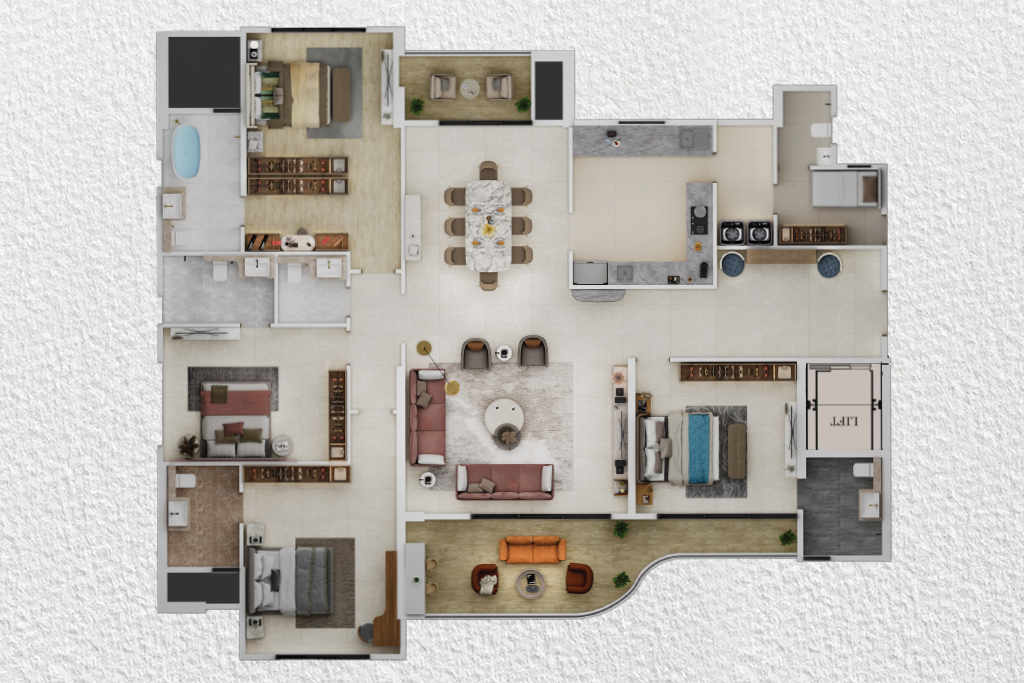 4.5 BHK Floor Plan